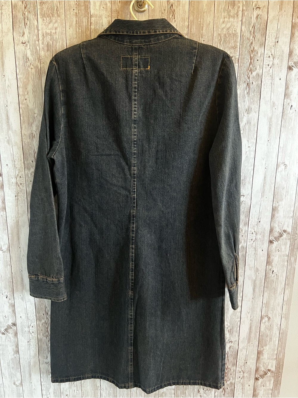 Picasso Style Jean Vintage Denim Shirt Dress Button Down Western 90’s Large - Picture 2 of 5
